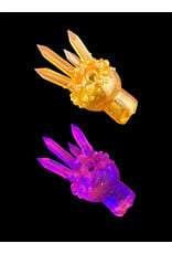 Based Glass Based Glass Orange UV Crystal Growth Spinner Bubble Carb Cap