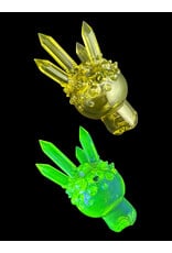 Based Glass Based Glass UV Green Crystal Growth Spinner Bubble Carb Cap