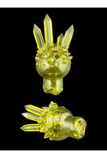 Based Glass Based Glass UV Green Crystal Growth Spinner Bubble Carb Cap