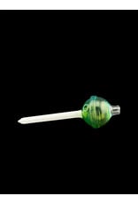 Emperial 1 glass Emperial Yum Fumed Green  Lolipop Bubble Cap hollow w/dabber