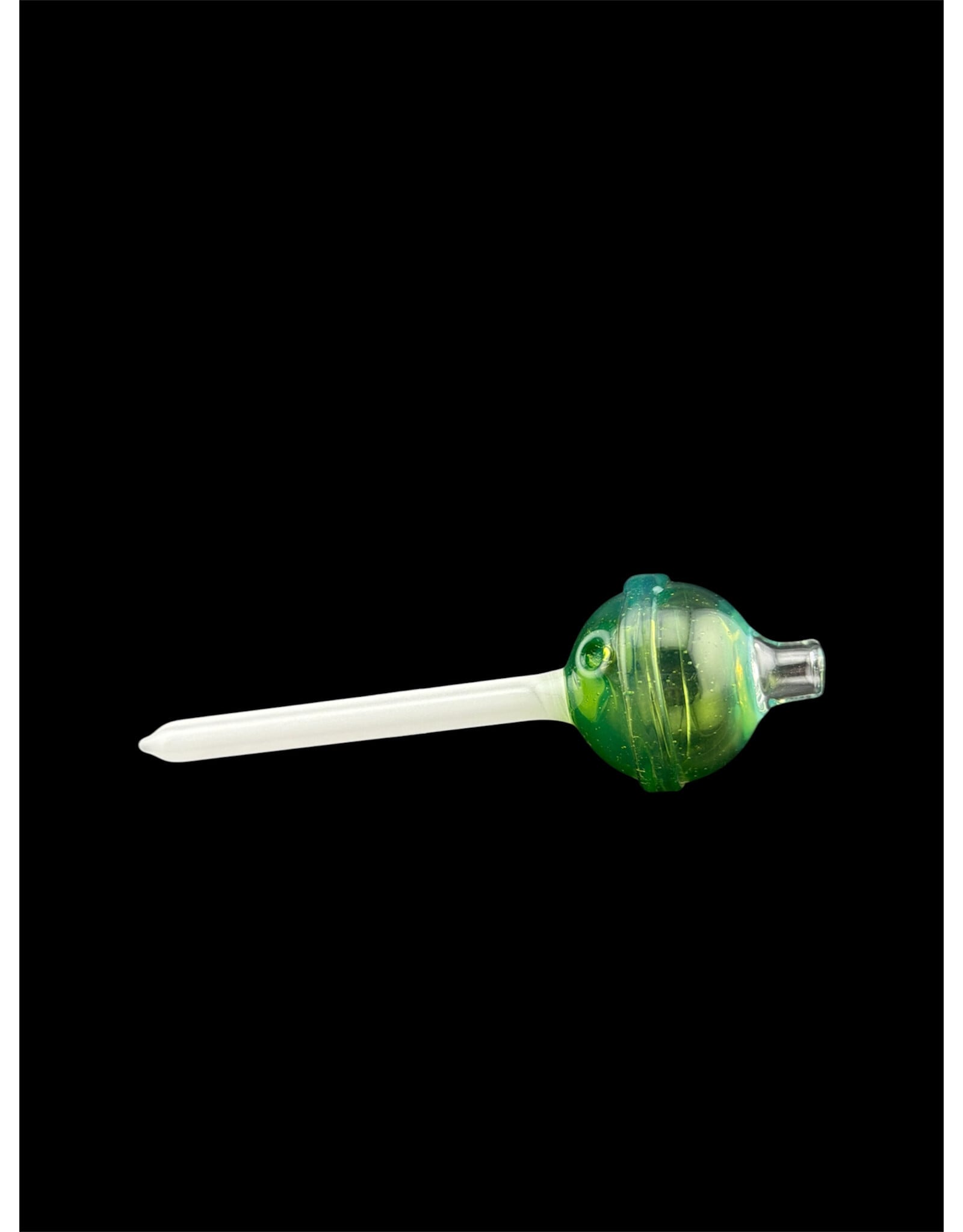 Emperial 1 glass Emperial Yum Fumed Green  Lolipop Bubble Cap hollow w/dabber