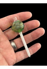 Emperial 1 glass Emperial Yum Fumed Green  Lolipop Bubble Cap hollow w/dabber