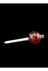 Emperial 1 glass Emperial Yum Red Lolipop Bubble Cap hollow w/dabber