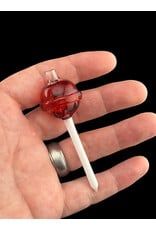 Emperial 1 glass Emperial Yum Red Lolipop Bubble Cap hollow w/dabber