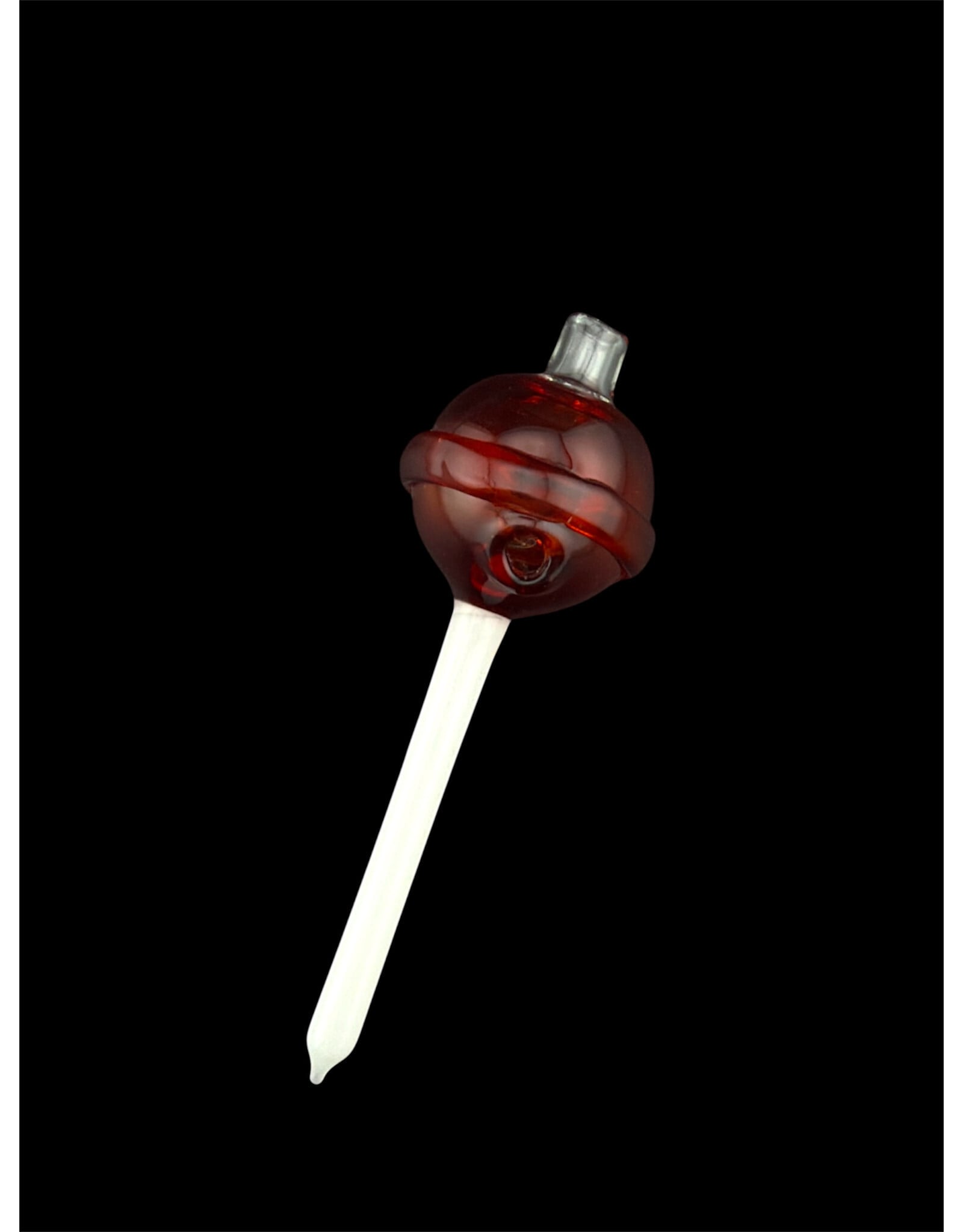 Emperial 1 glass Emperial Yum Red Lolipop Bubble Cap hollow w/dabber