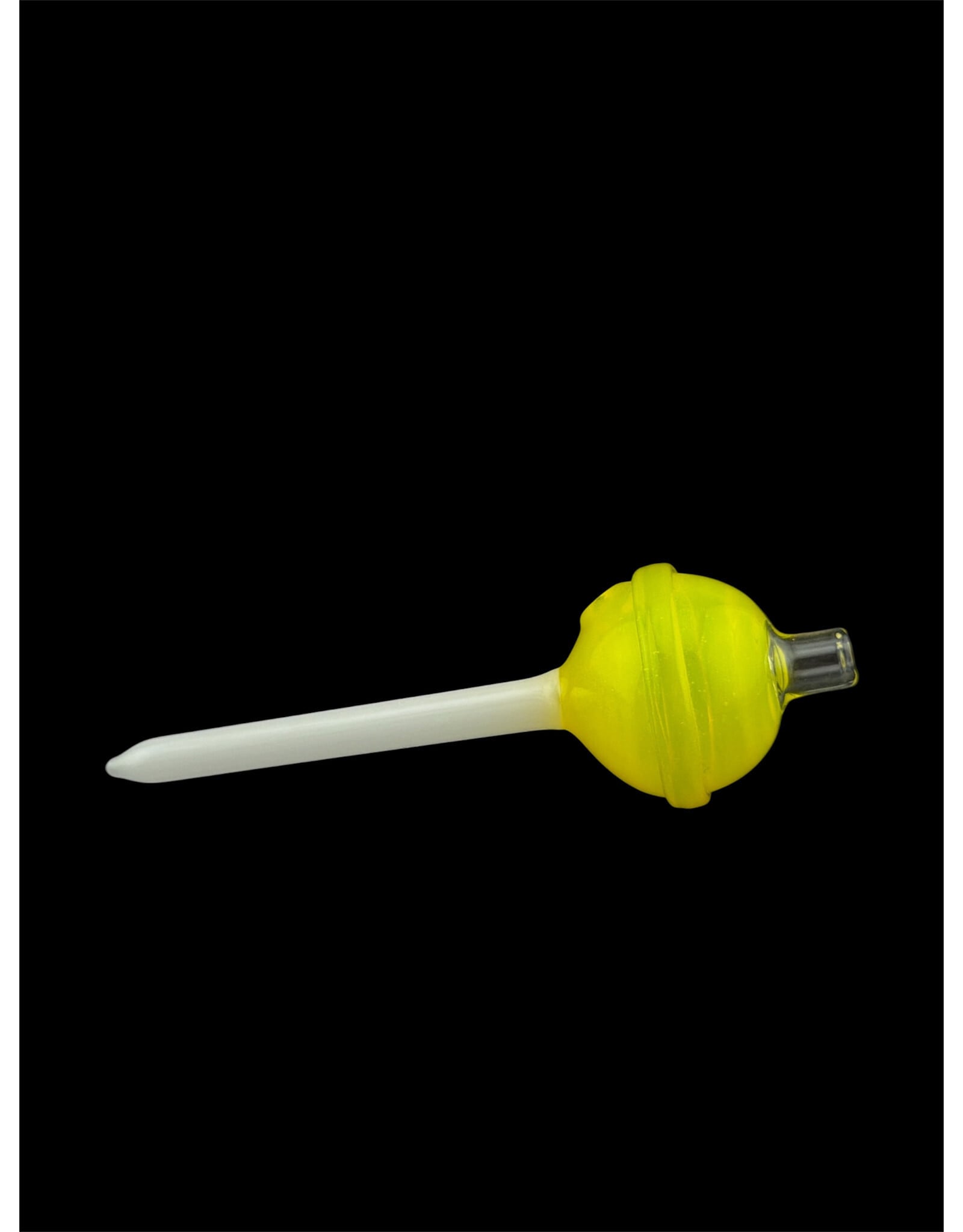 Emperial 1 glass Emperial Yum Yellow Lolipop Bubble Cap hollow w/dabber