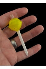 Emperial 1 glass Emperial Yum Yellow Lolipop Bubble Cap hollow w/dabber