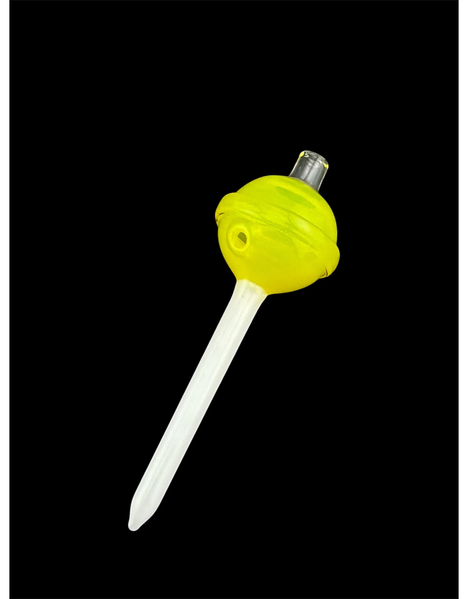 Emperial 1 glass Emperial Yum Yellow Lolipop Bubble Cap hollow w/dabber
