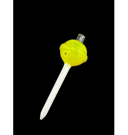 Emperial 1 glass Emperial Yum Yellow Lolipop Bubble Cap hollow w/dabber