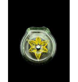 Sven Glass Clear Encased Flower Pendant Terps Pedals With Opal