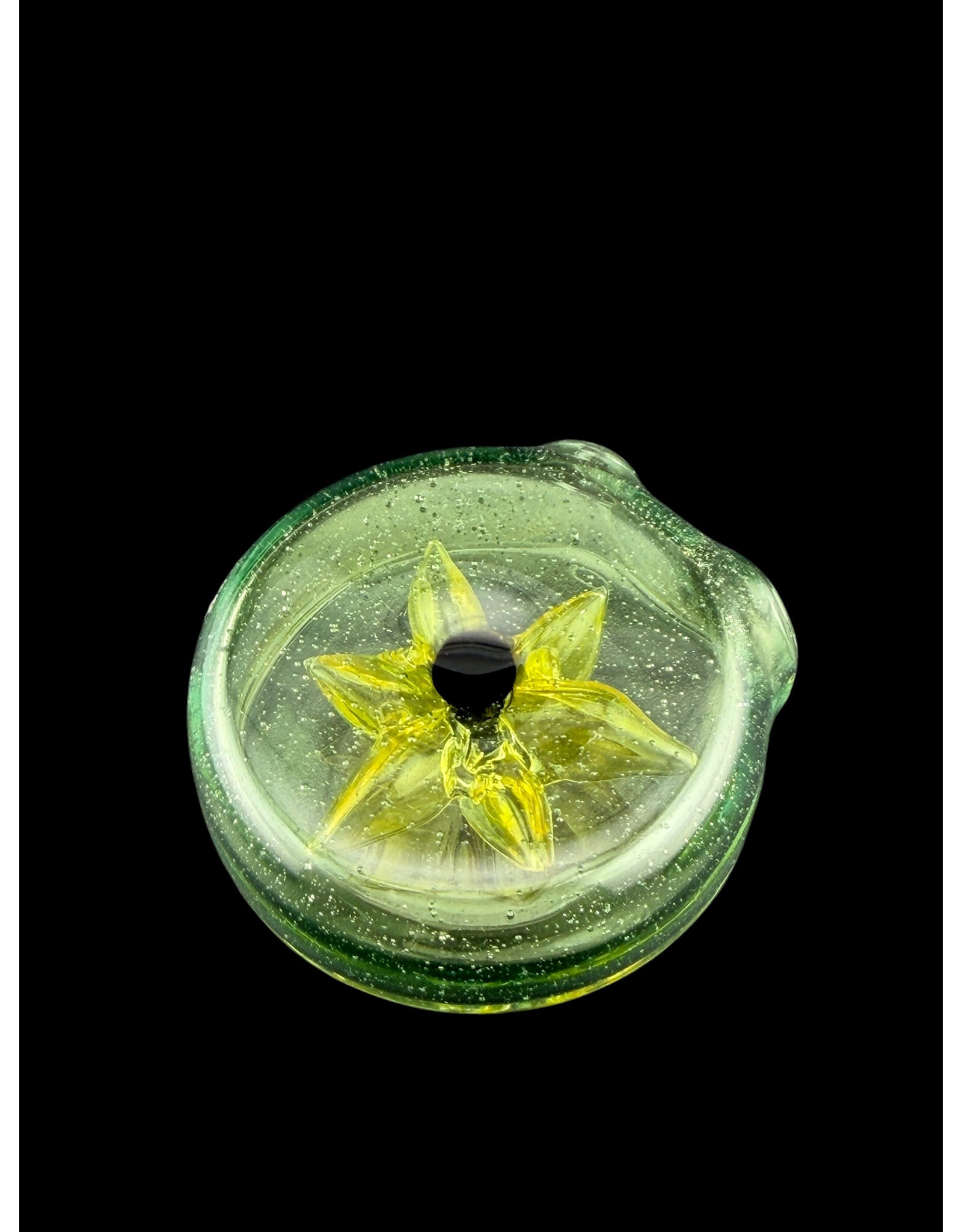 Sven Glass Clear Encased Flower Pendant Terps Pedals With Opal
