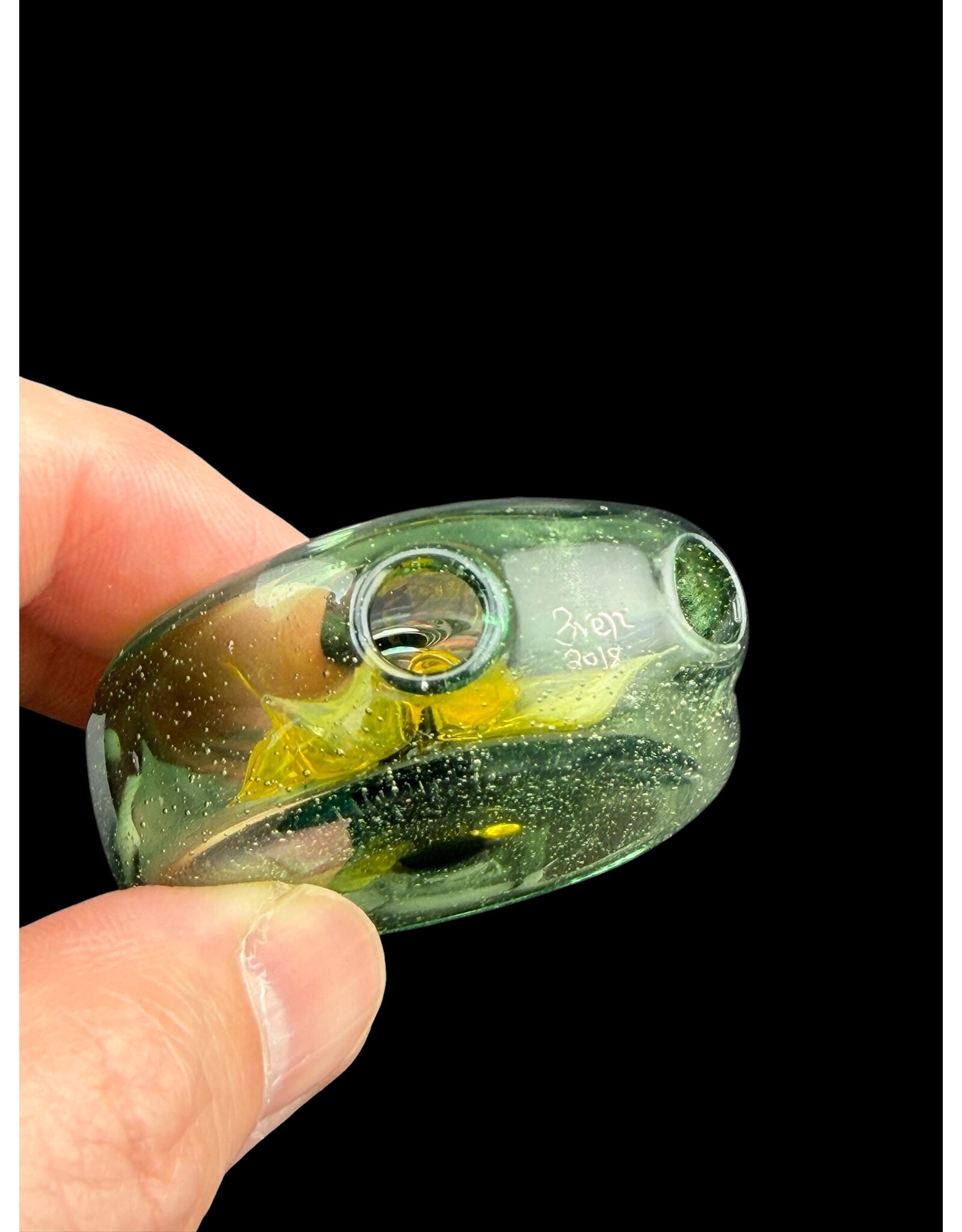 Sven Glass Clear Encased Flower Pendant Terps Pedals With Opal