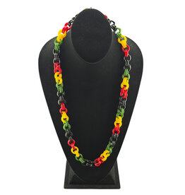 Rasta Glass Chain Link Necklace