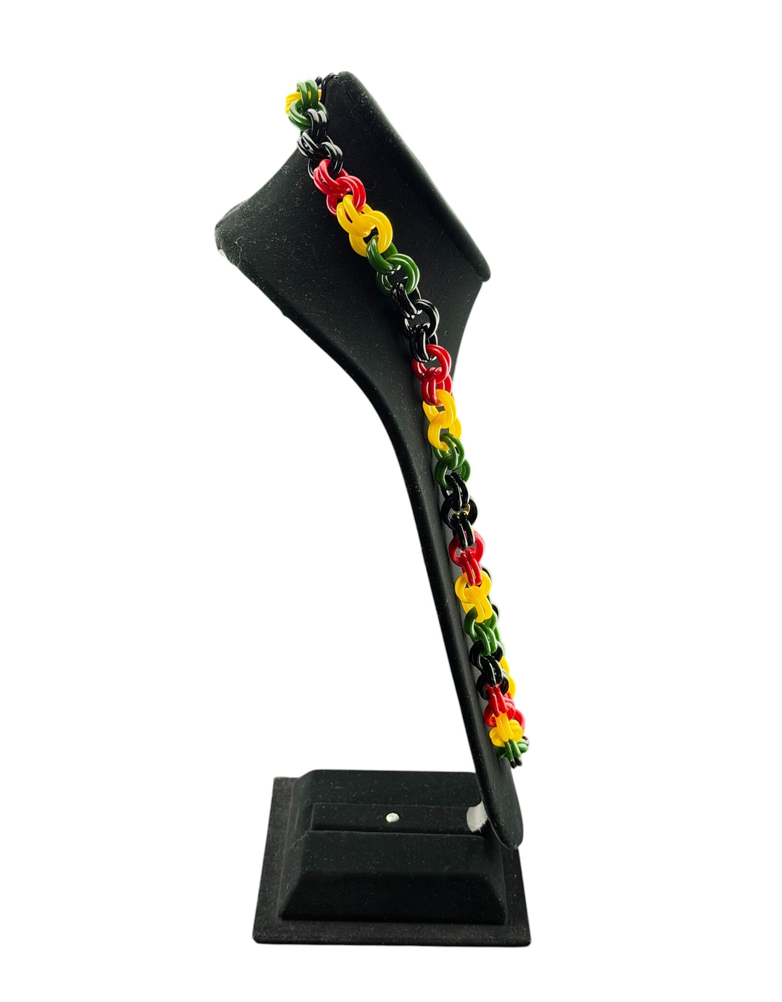 Rasta Glass Chain Link Necklace