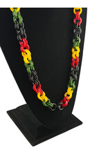 Rasta Glass Chain Link Necklace