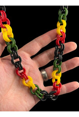 Rasta Glass Chain Link Necklace