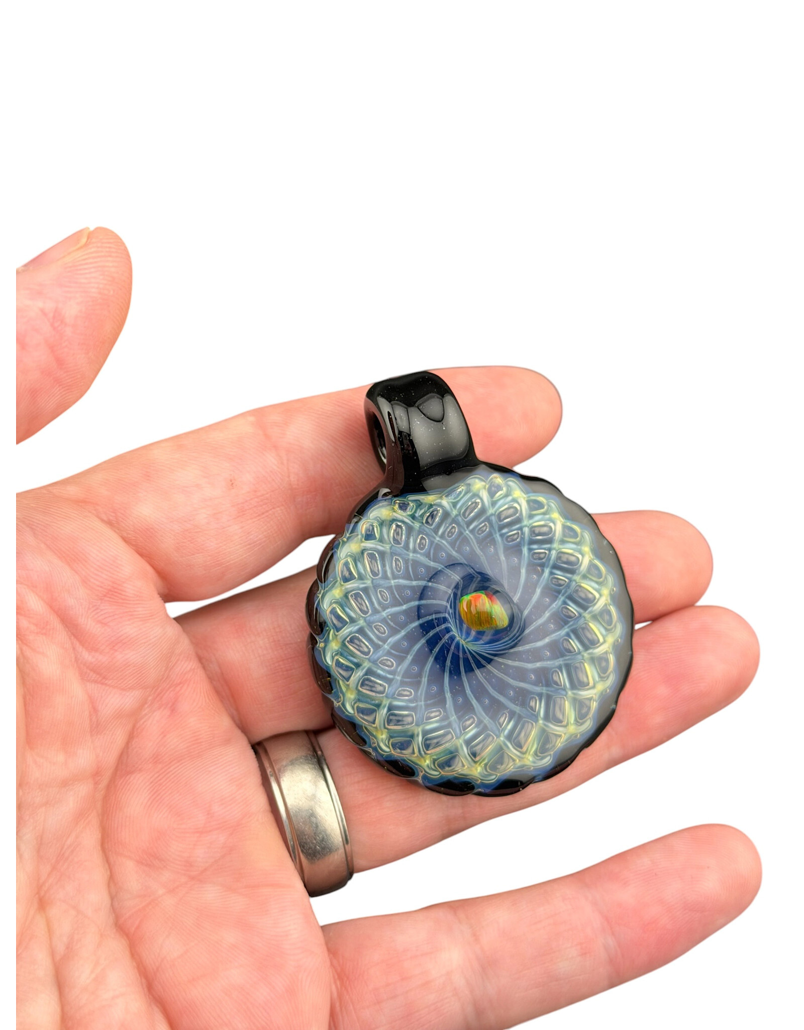 Sean Kengla Silver Fume Over Black Air Trap Pendant