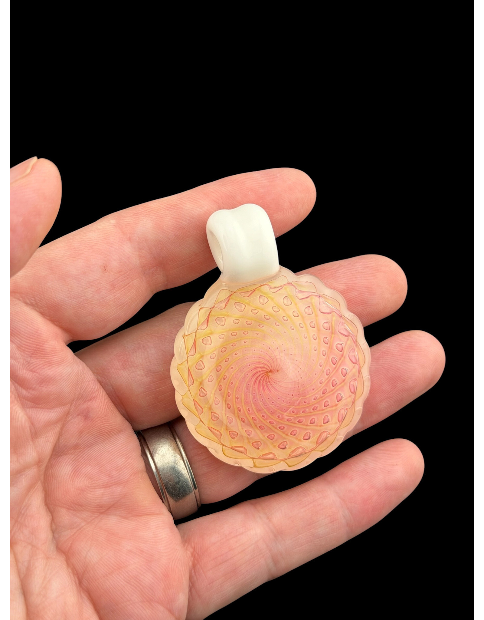 Sean Kengla Gold fume over white air trap pendant NO OPAL