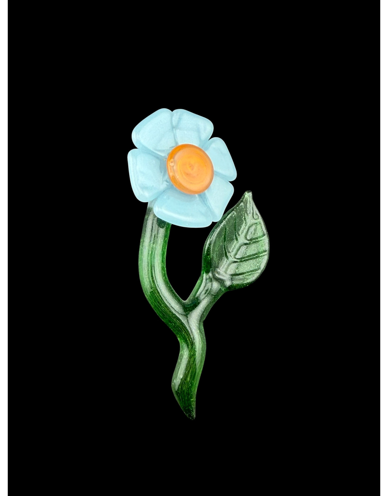 Bandhu Dunham Bandhu Dunham Flower With Stem, Leaf & Orange Pendant