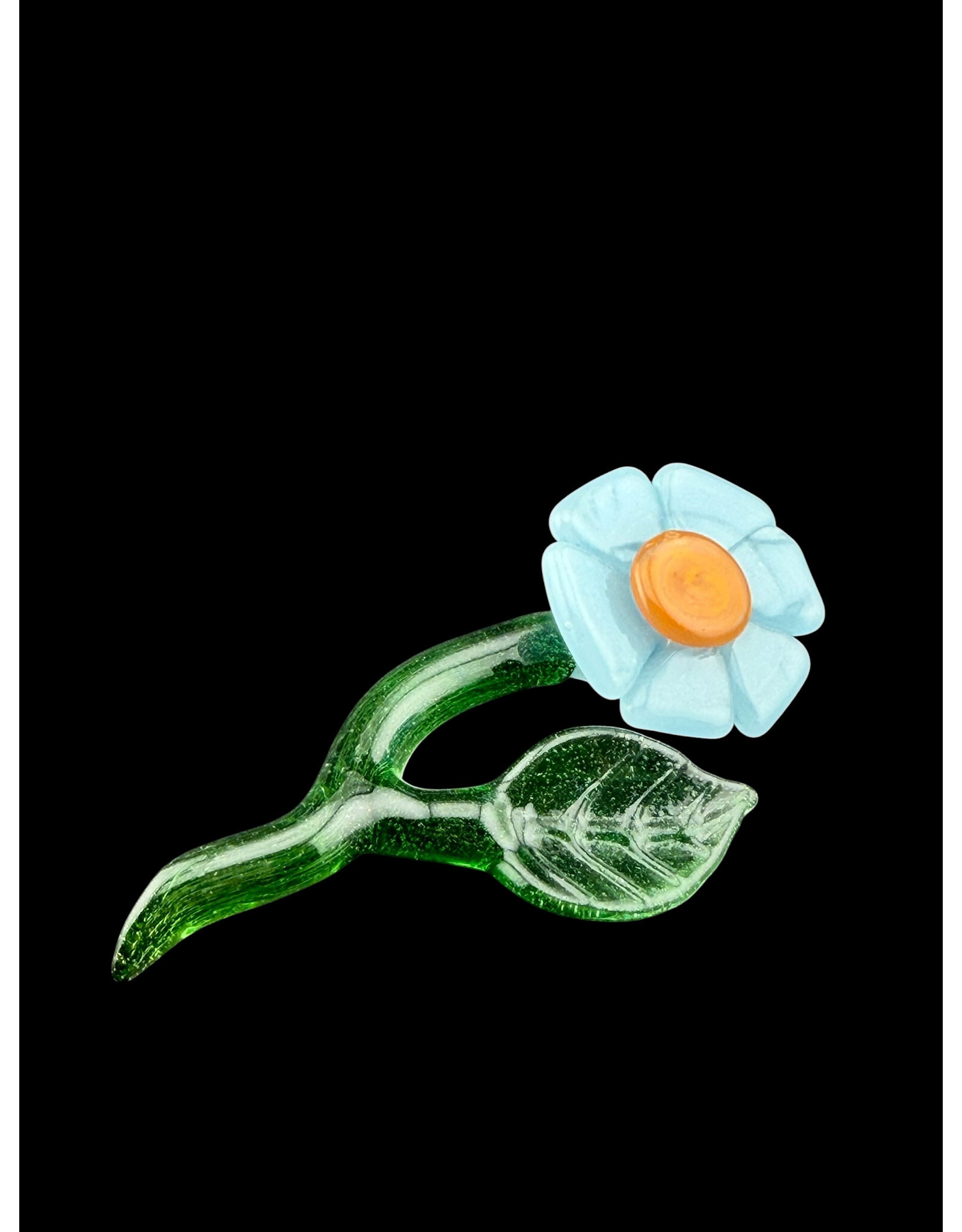 Bandhu Dunham Bandhu Dunham Flower With Stem, Leaf & Orange Pendant