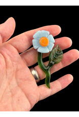 Bandhu Dunham Bandhu Dunham Flower With Stem, Leaf & Orange Pendant