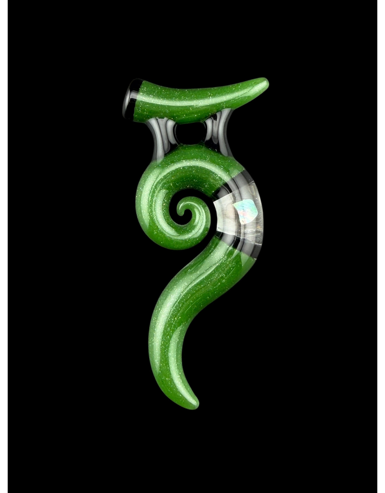 Natey Love Horn Pendant Green With Opal
