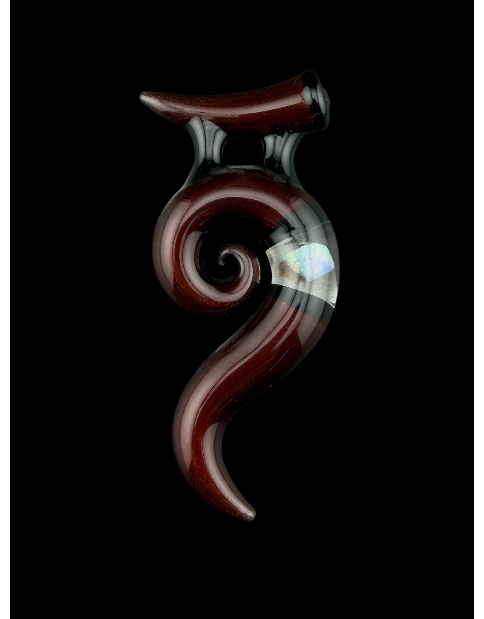 Natey Love Horn Pendant Red With Opal