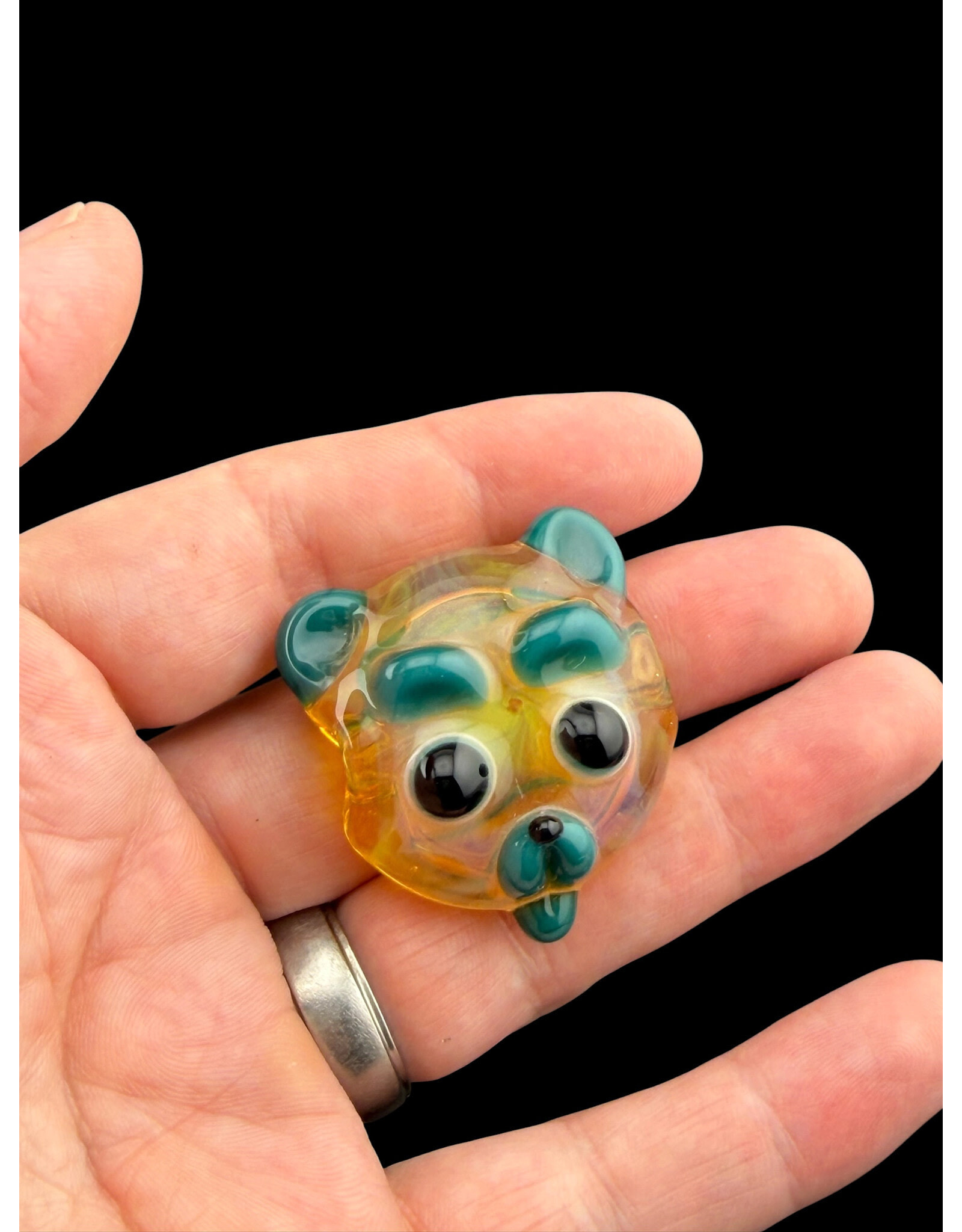 Teddy Bear Pendant Teal Accents Shurlok Holm