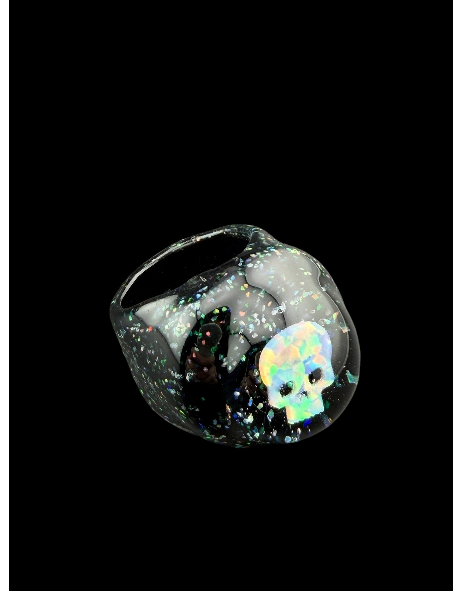 Marni crushed opal w skull opal ring