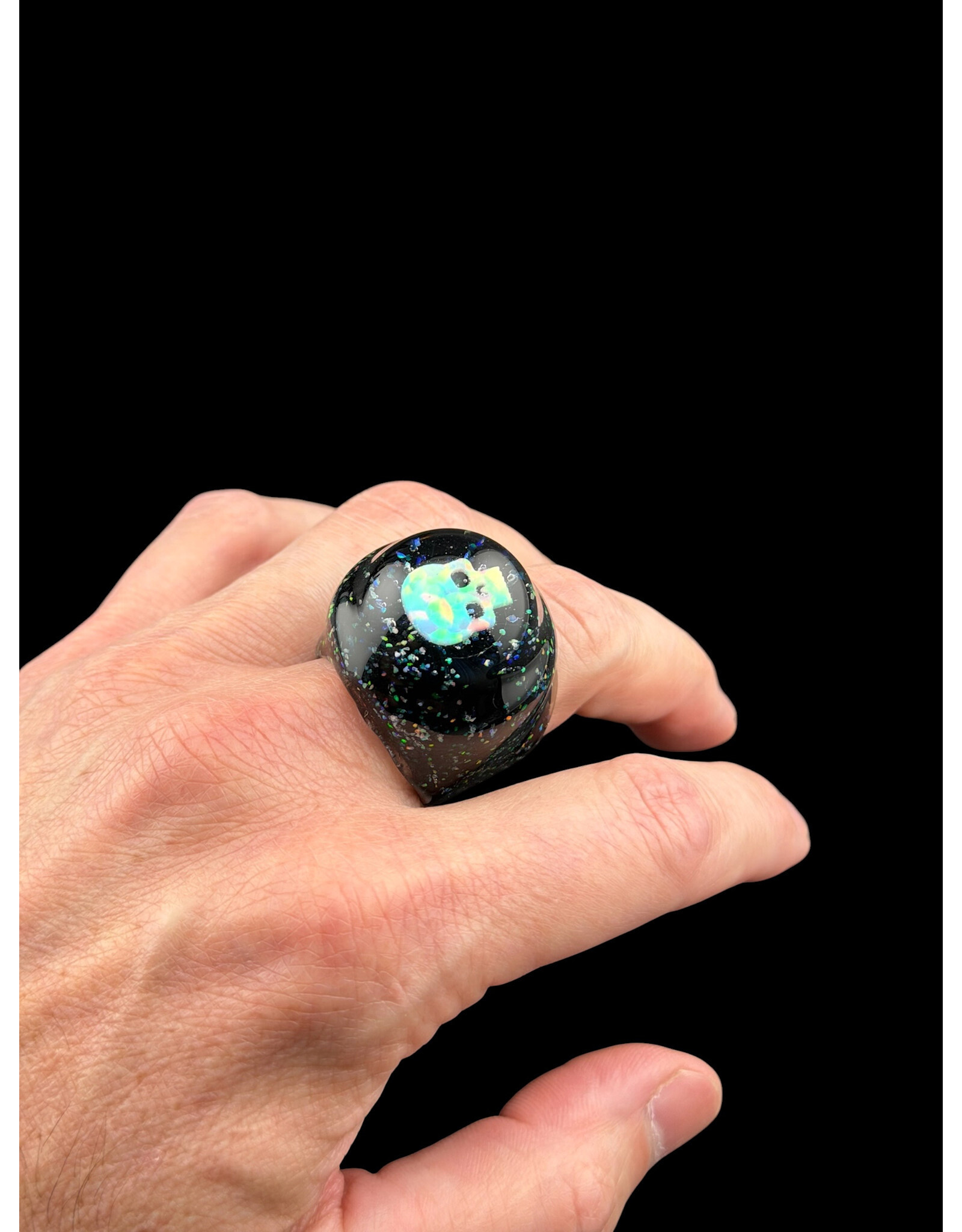 Marni crushed opal w skull opal ring