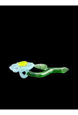 Bandhu Dunham Bandhu Dunham Flower With Stem, Leaf & Green Pendant