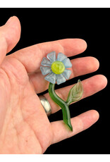 Bandhu Dunham Bandhu Dunham Flower With Stem, Leaf & Green Pendant