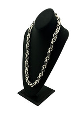 Black And White Glass Chain Link Necklace