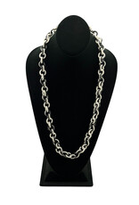 Black And White Glass Chain Link Necklace