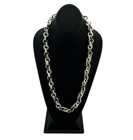 Black And White Glass Chain Link Necklace