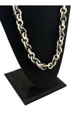 Black And White Glass Chain Link Necklace