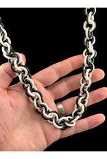 Black And White Glass Chain Link Necklace