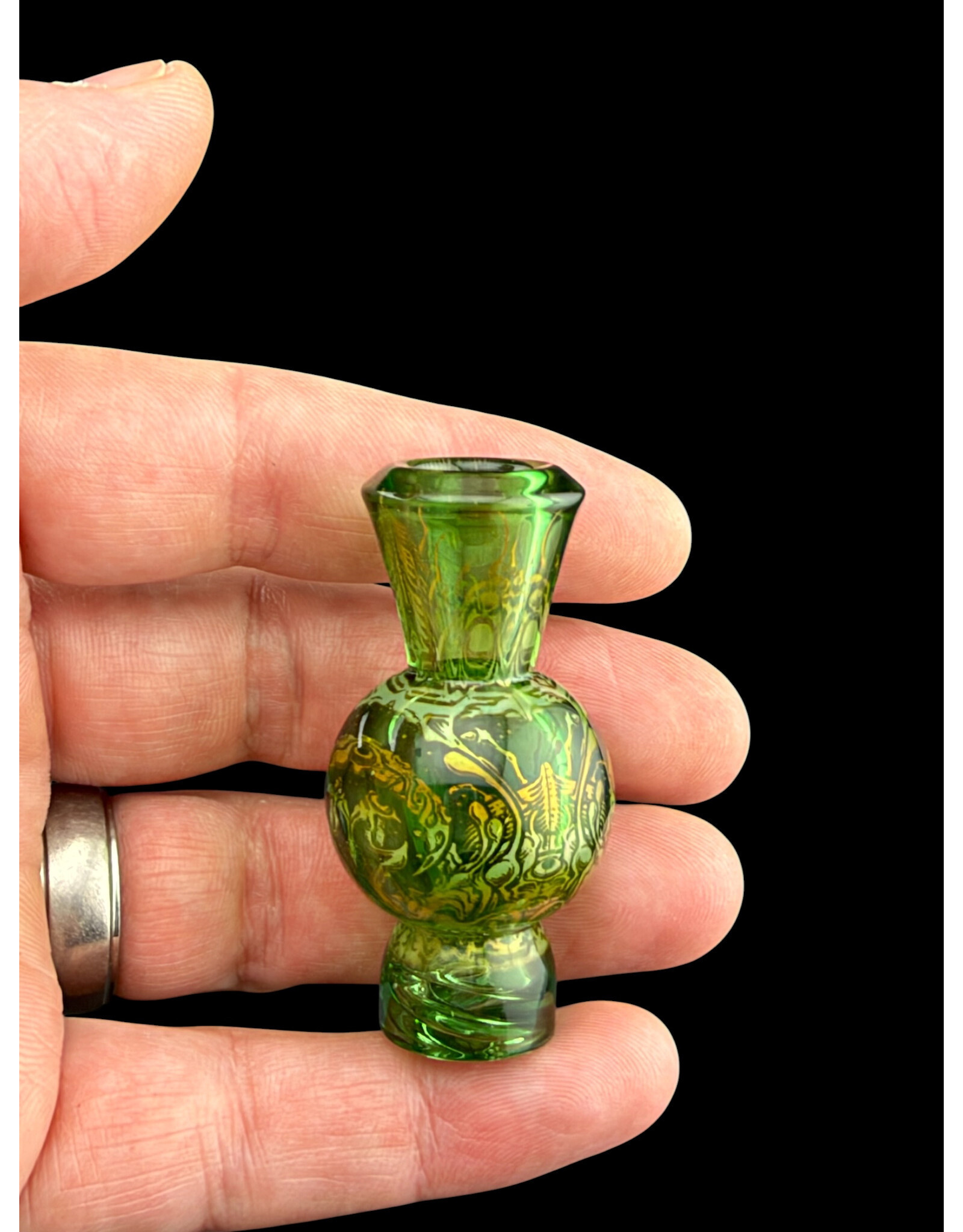 mothership glass Mothership Green Starbrood Spinner Bubble Cap