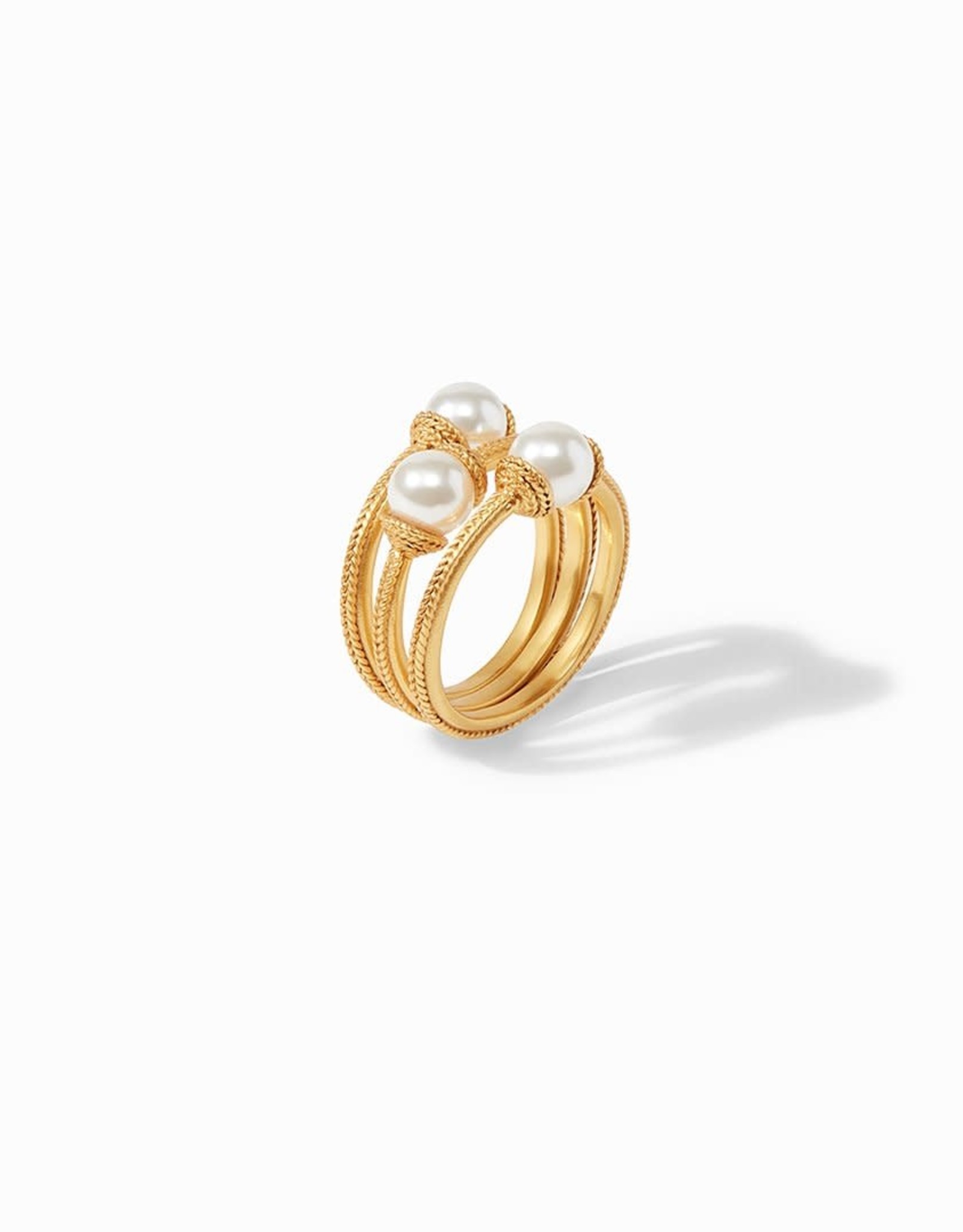 Julie Vos Calypso Pearl Stacking Ring (Set of 3) Gold - Size 7
