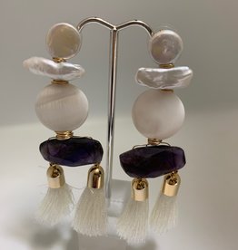 Gifts Double Tassel and Pearl Earrings