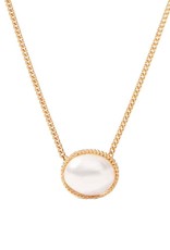 Julie Vos Verona Solitaire Necklace Gold Pearl