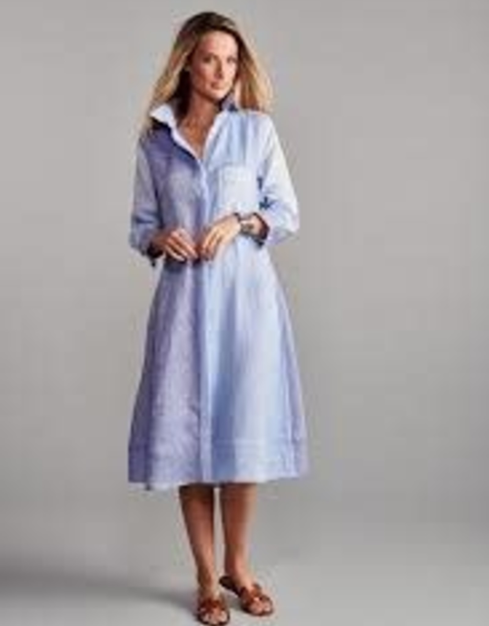 Claridge & King Color Block Linen Dress