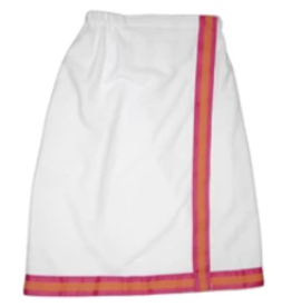 Mainstreet Collection White Towel Wrap - Orange/Pink