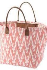 Annie Selke Ikat Woven Coral Tote