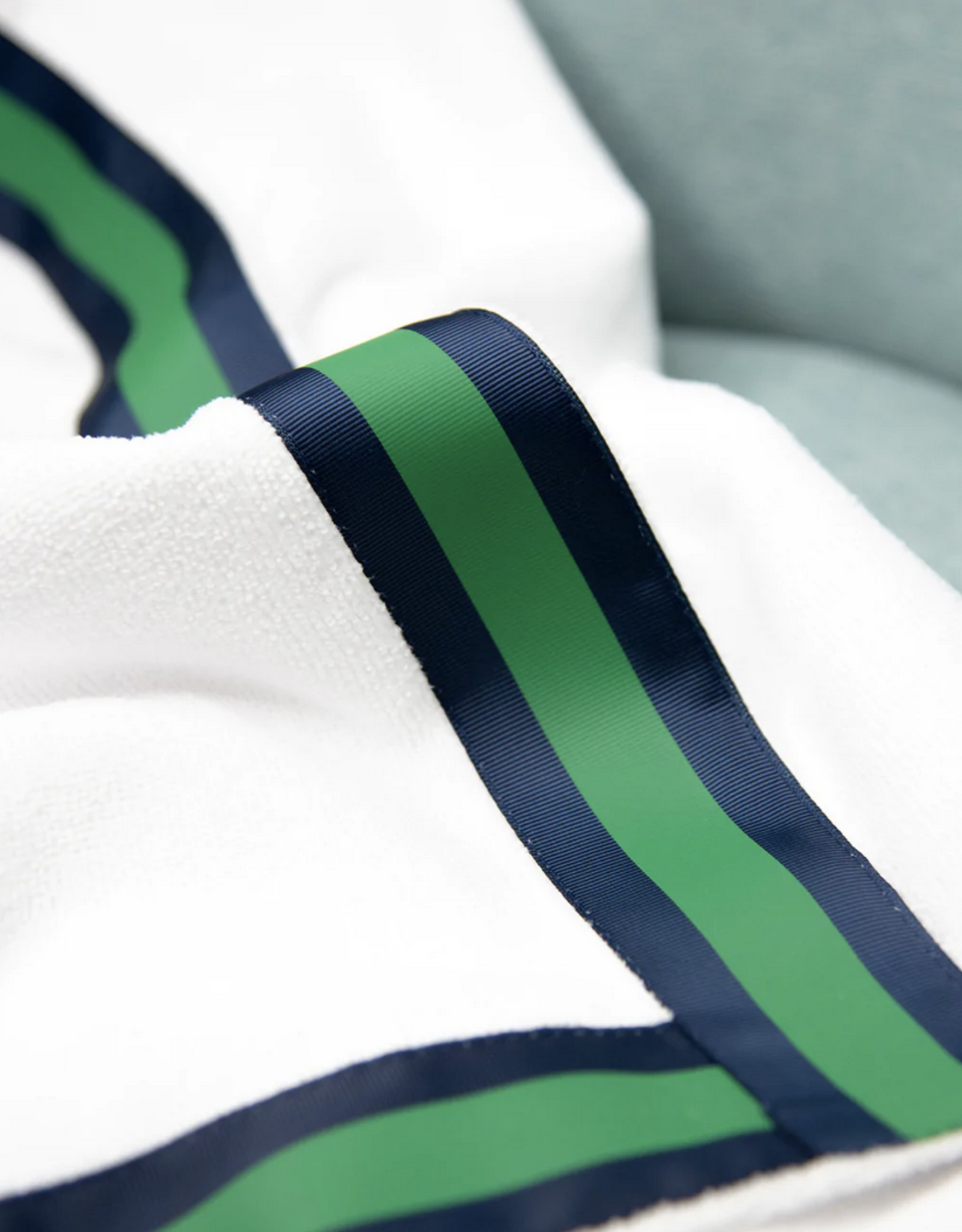 Mainstreet Collection White Towel Wrap - Green/Navy