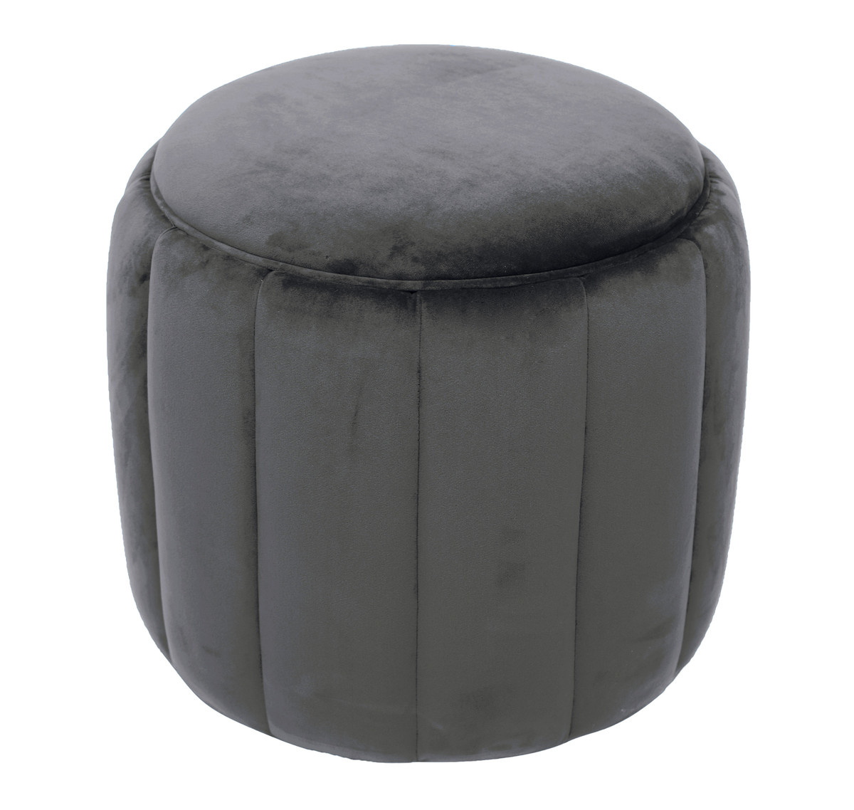 Ives Grey Velvet Ottoman