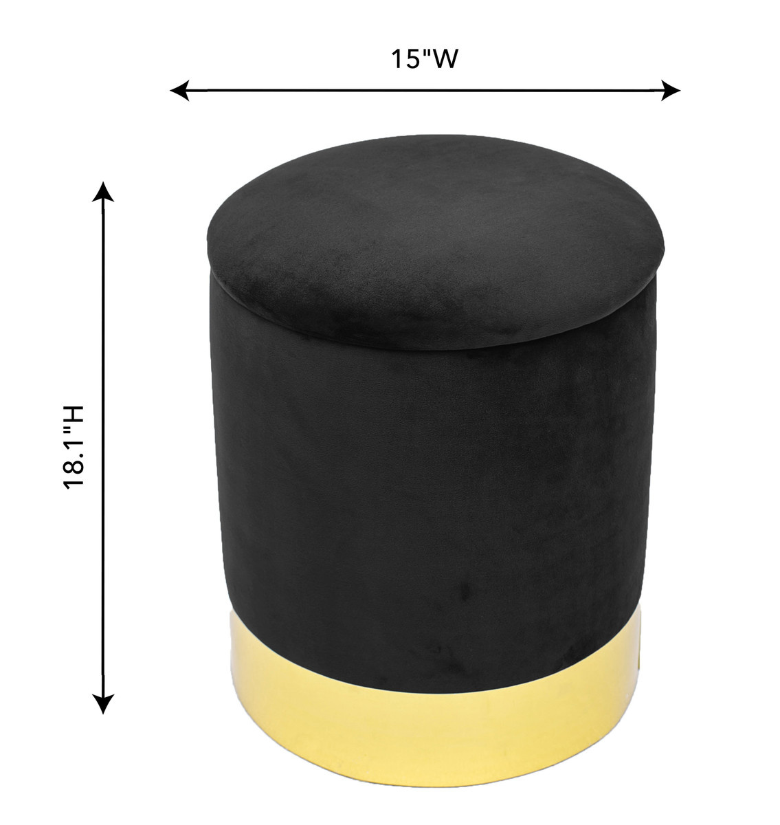 Pri Black Storage Ottoman