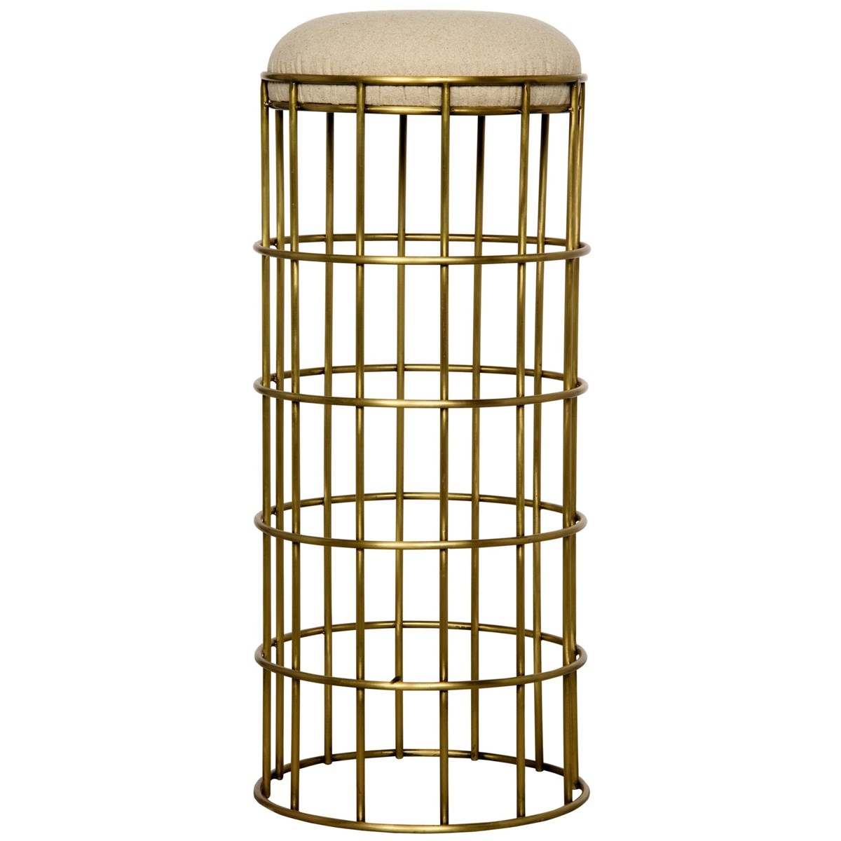 Ryley Barstool, Metal with Brass Finish