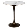Laredo Bar Table 36", Aged Brass,White Marble Top