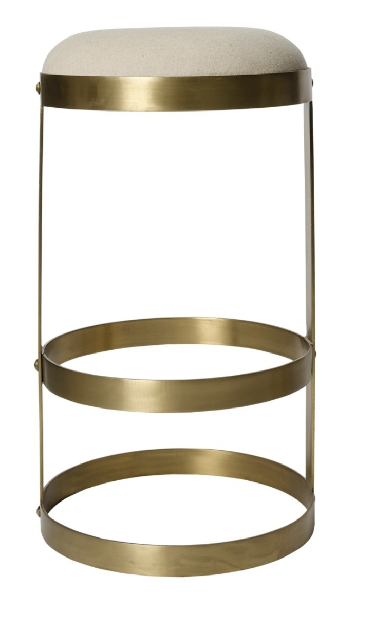 Dior Bar Stool, Antique Brass